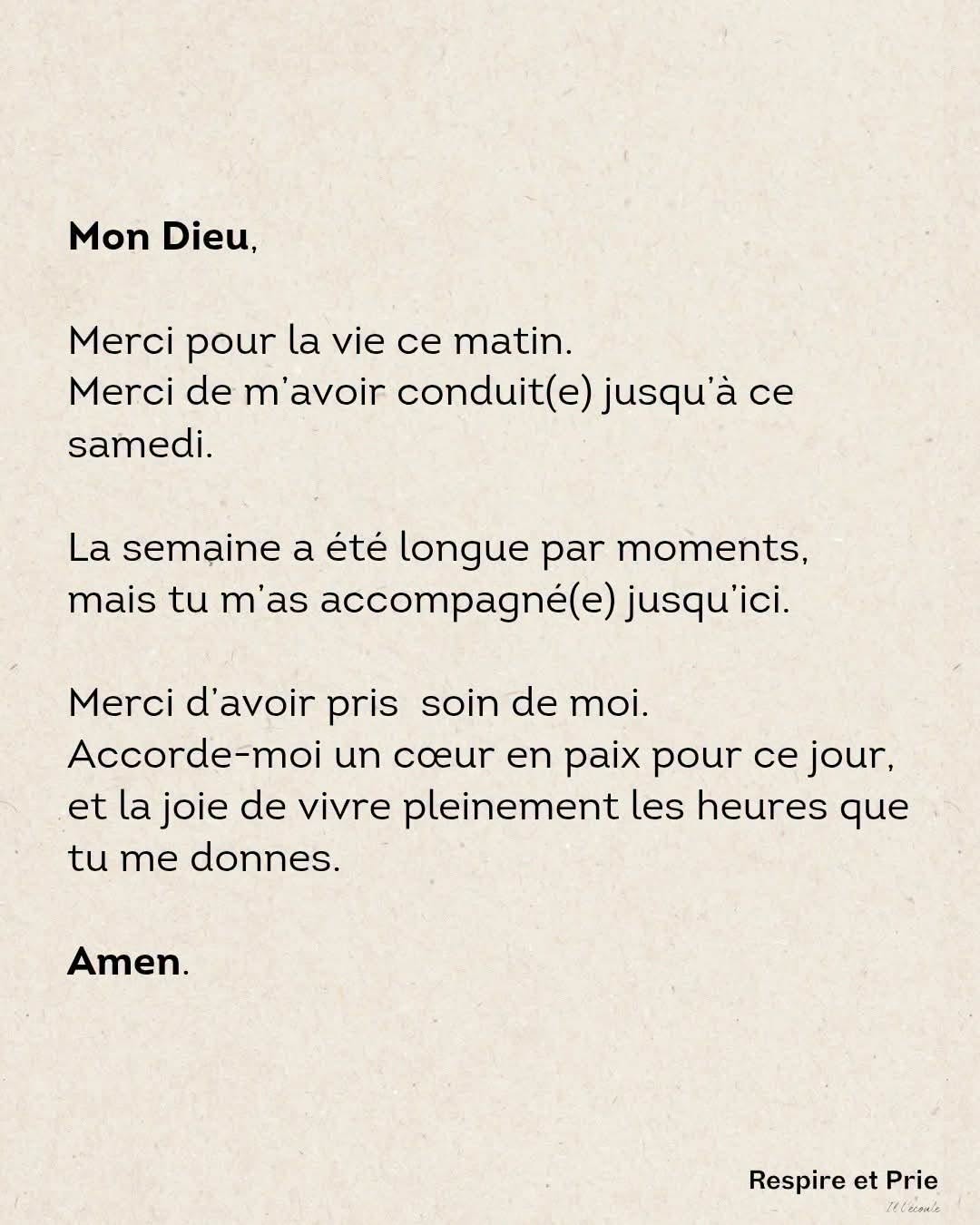 Merci pour la semaine