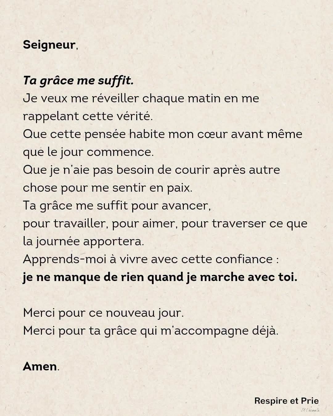 Je ne manque de rien