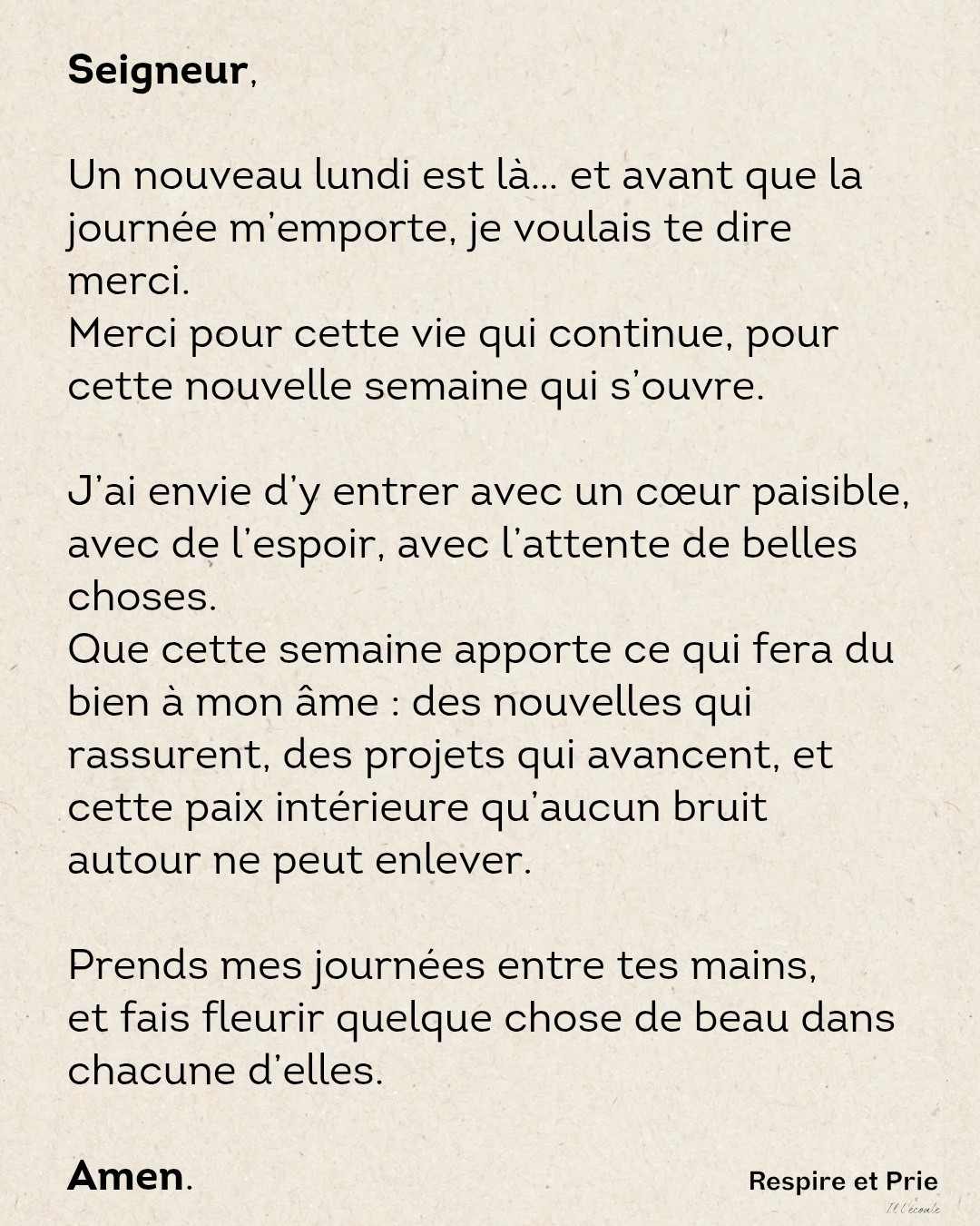 Lundi de paix intérieure