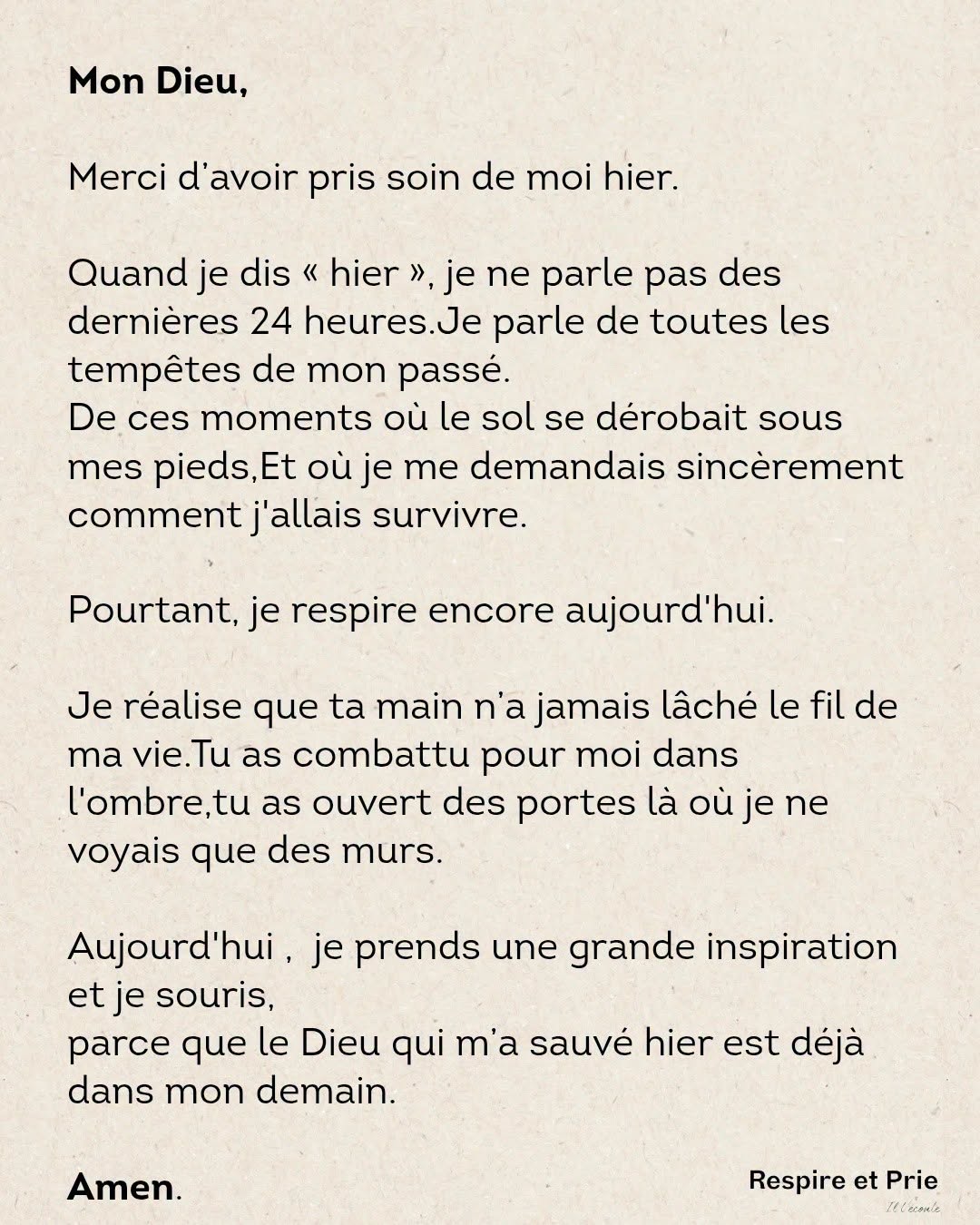 Tu m’as sauvé hier