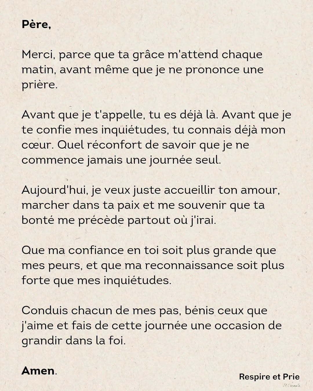 Ta grâce chaque matin