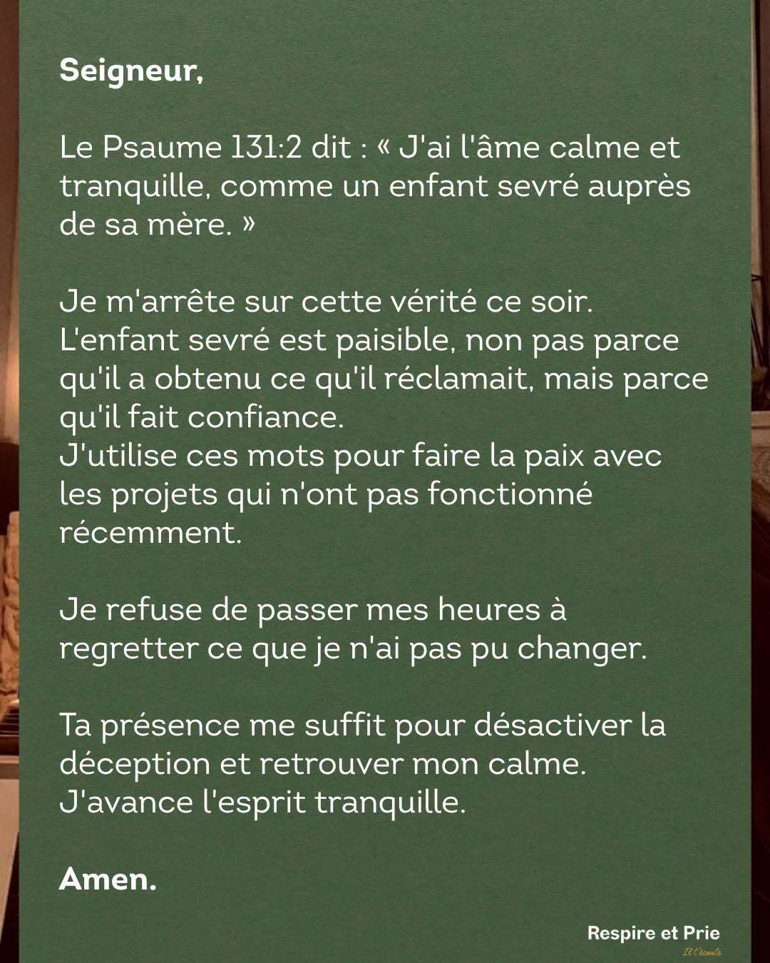 J’ai l’âme calme