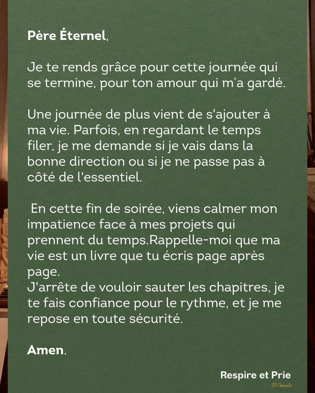 Calme mon impatience