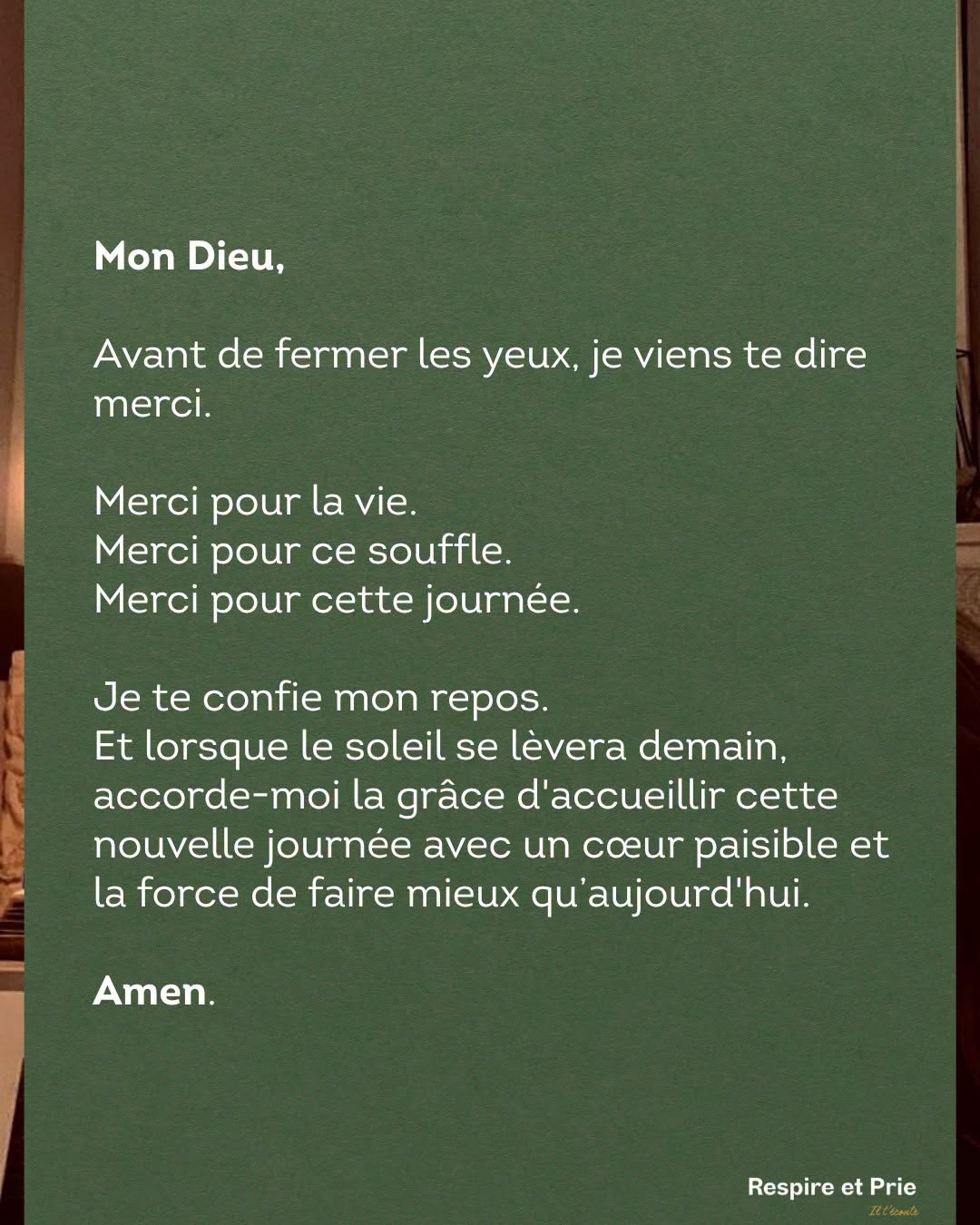 Je te confie mon repos