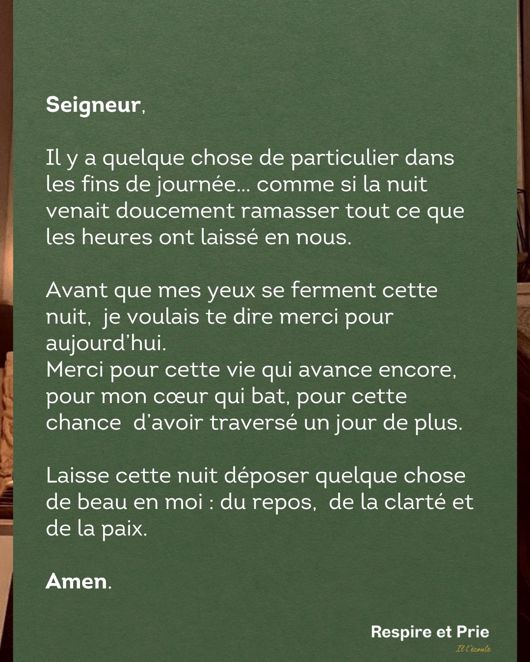 Repos, clarté et paix